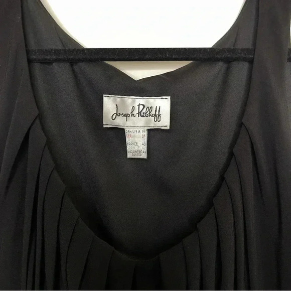 Joseph Ribkoff Little Black Cocktail Pleating Sleeveless Stretch Dress Size 10 - Picture 8 of 8
